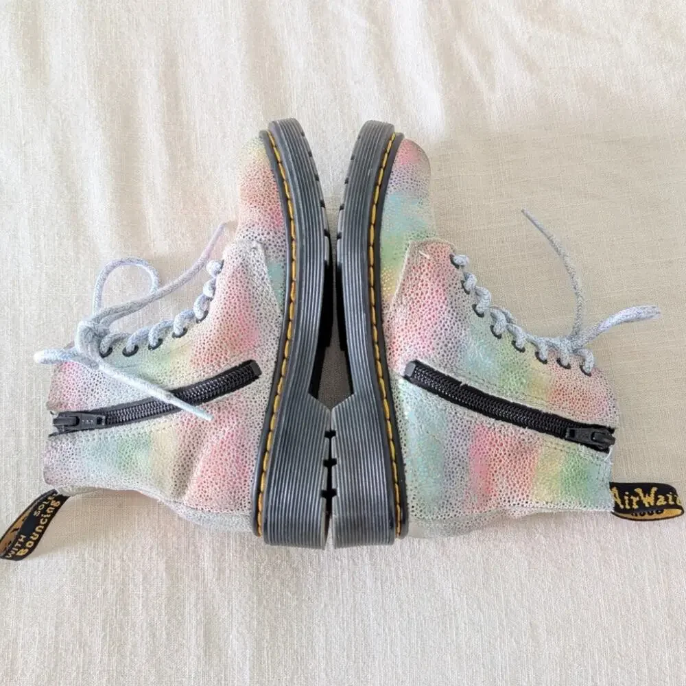 Dr. Martens 1460 Pascal T Iridescent Rainbow Metallic Boots size 12 Little Kids